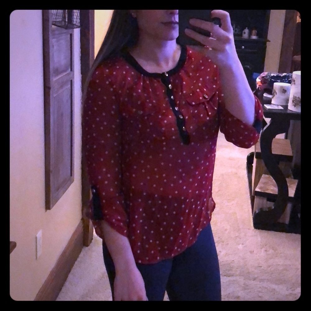 Red Polka Dot Blouse